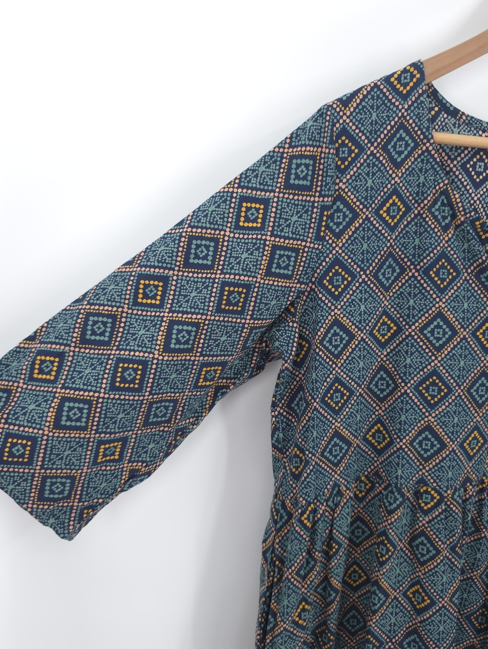 Mata Traders Tiered Midi Dress 100% Cotton Pockets Flowy Cottagcore Boho Garden - Picture 7 of 16